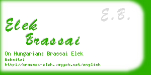 elek brassai business card